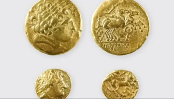 &Epsilon;&lambda;&beta;&epsilon;&tau;ί&alpha;: &Alpha;&rho;&chi;&alpha;&iota;&omicron;&lambda;ό&gamma;&omicron;&iota; &alpha;&nu;&alpha;&kappa;ά&lambda;&upsilon;&psi;&alpha;&nu; &chi;&rho;&upsilon;&sigma;ά &nu;&omicron;&mu;ί&sigma;&mu;&alpha;&tau;&alpha; &mu;&epsilon; &tau;&omicron;&nu; Έ&lambda;&lambda;&eta;&nu;&alpha; &theta;&epsilon;ό &Alpha;&pi;ό&lambda;&lambda;&omega;&nu;&alpha; 2.200 &epsilon;&tau;ώ&nu;