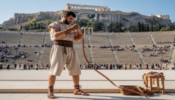 &Omicron; &pi;&rho;ώ&tau;&omicron;&sigmaf; &pi;&upsilon;&gamma;&mu;ά&chi;&omicron;&sigmaf; &omicron;&lambda;&upsilon;&mu;&pi;&iota;&omicron;&nu;ί&kappa;&eta;&sigmaf; &kappa;&alpha;&iota; &eta; &sigma;&kappa;&lambda;&eta;&rho;ή &phi;ύ&sigma;&eta; &tau;&omicron;&upsilon; &alpha;&rho;&chi;&alpha;ί&omicron;&upsilon; &alpha;&theta;&lambda;ή&mu;&alpha;&tau;&omicron;&sigmaf;