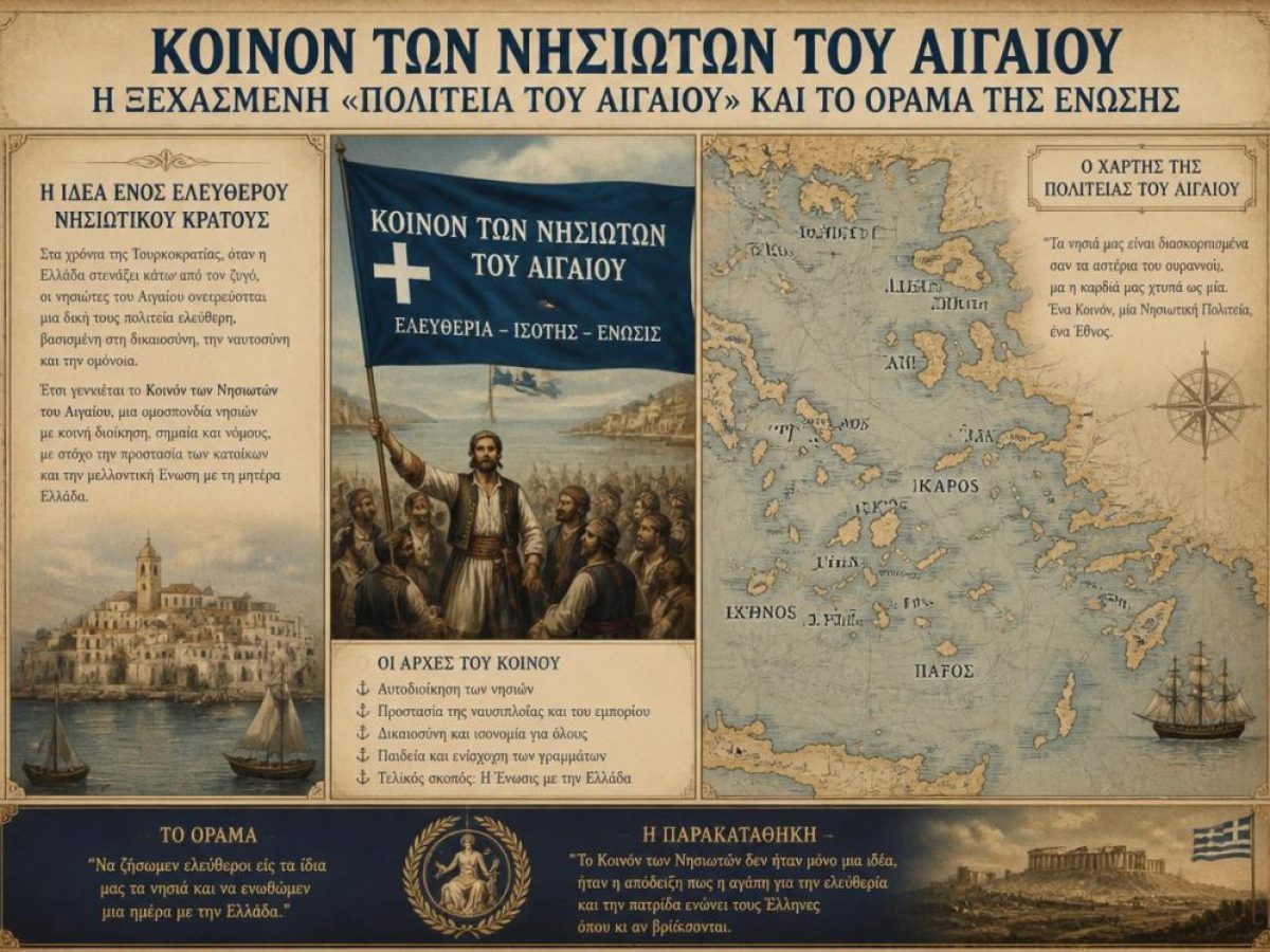&Kappa;&omicron;&iota;&nu;ό &tau;&omega;&nu; &Nu;&eta;&sigma;&iota;&omega;&tau;ώ&nu; &tau;&omicron;&upsilon; &Alpha;&iota;&gamma;&alpha;ί&omicron;&upsilon;: &Eta; &xi;&epsilon;&chi;&alpha;&sigma;&mu;έ&nu;&eta; &laquo;&Pi;&omicron;&lambda;&iota;&tau;&epsilon;ί&alpha; &tau;&omicron;&upsilon; &Alpha;&iota;&gamma;&alpha;ί&omicron;&upsilon;&raquo; &kappa;&alpha;&iota; &tau;&omicron; ό&rho;&alpha;&mu;&alpha; &tau;&eta;&sigmaf; Έ&nu;&omega;&sigma;&eta;&sigmaf;