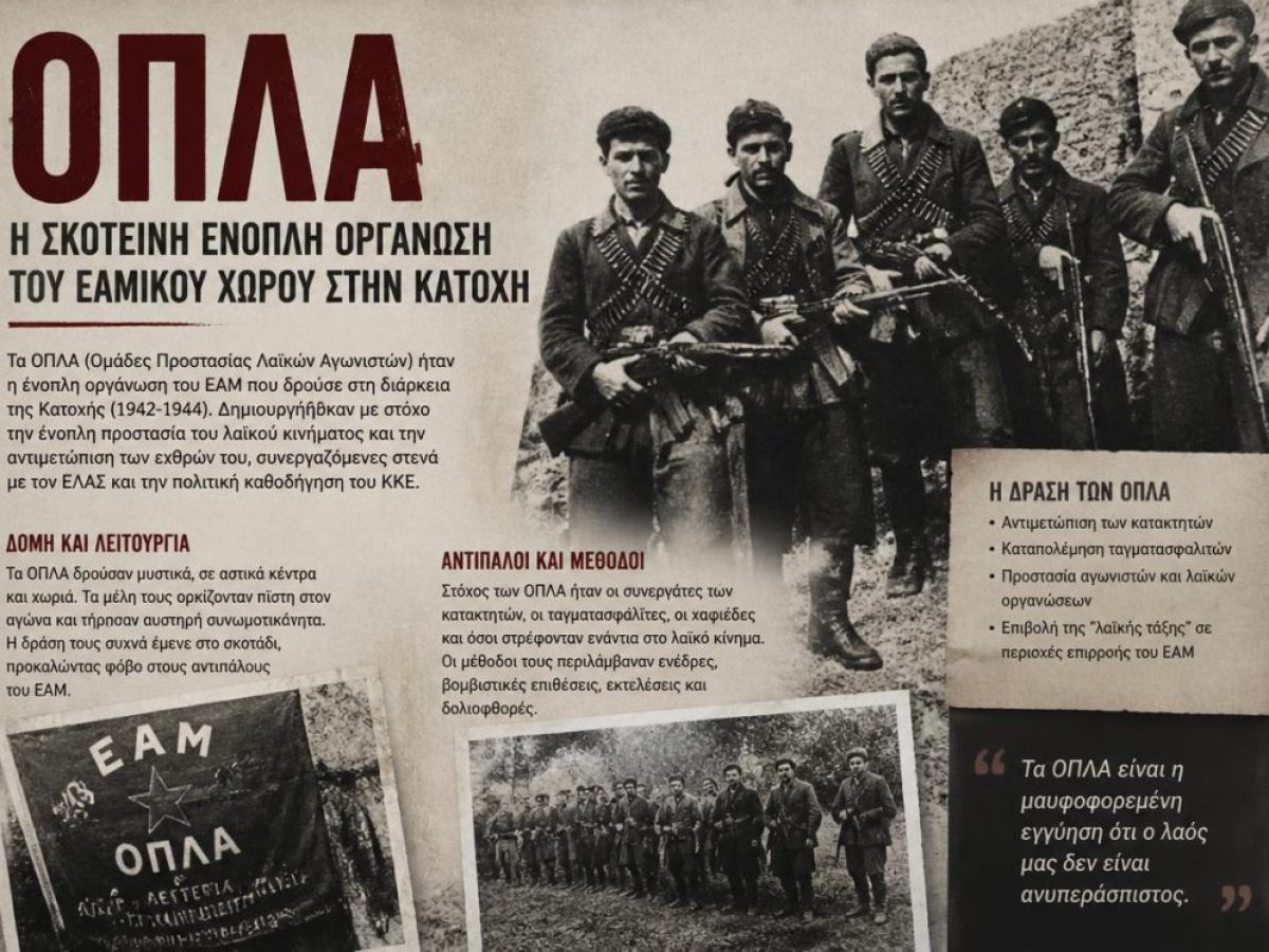 &Omicron;&Pi;&Lambda;&Alpha;: &Eta; &sigma;&kappa;&omicron;&tau;&epsilon;&iota;&nu;ή έ&nu;&omicron;&pi;&lambda;&eta; &omicron;&rho;&gamma;ά&nu;&omega;&sigma;&eta; &tau;&omicron;&upsilon; &Epsilon;&Alpha;&Mu;&iota;&kappa;&omicron;ύ &chi;ώ&rho;&omicron;&upsilon; &sigma;&tau;&eta;&nu; &Kappa;&alpha;&tau;&omicron;&chi;ή